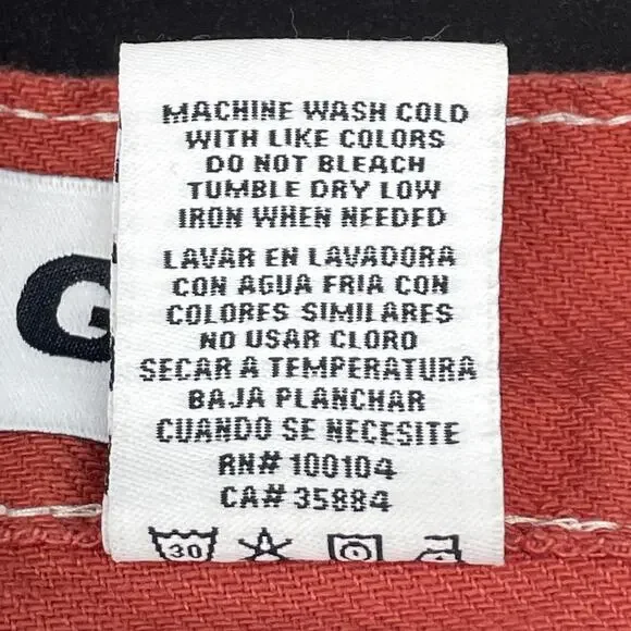 NWT S.O.N.G. Womens 0/24 Orange Cargo Carpenter Low Rise Jeans Y2K Slouchy Baggy - Picture 9 of 9